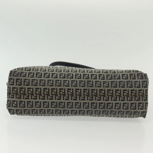 FENDI Zucchino Canvas Mamma Baguette Shoulder Bag Navy Silver Auth 142298 - Picture 7 of 16